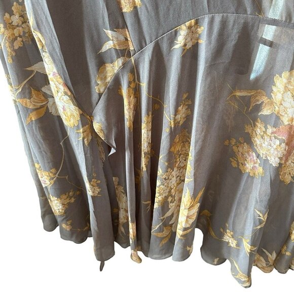 Lulus Feeling Freesia Gray Floral Print Maxi Dress Size Small READ missing butto - Picture 4 of 11